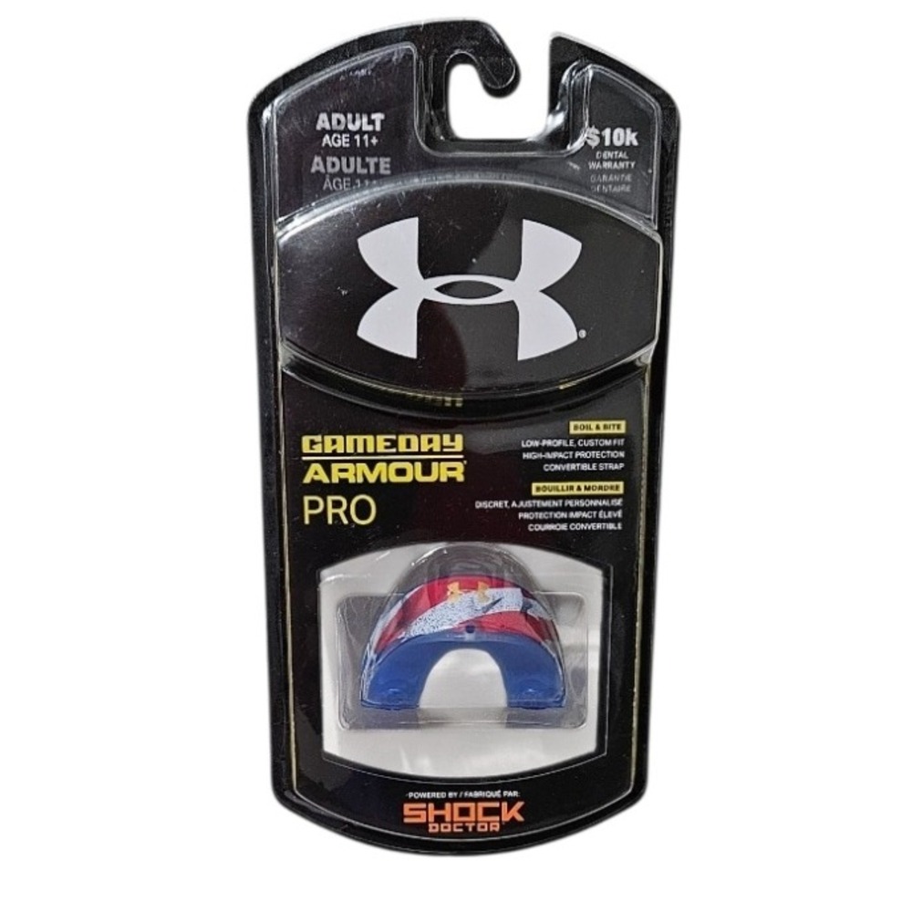 Under Armour Gameday Pro Adult Mouthguard Boil & Bite Low‎ Profile Strap New